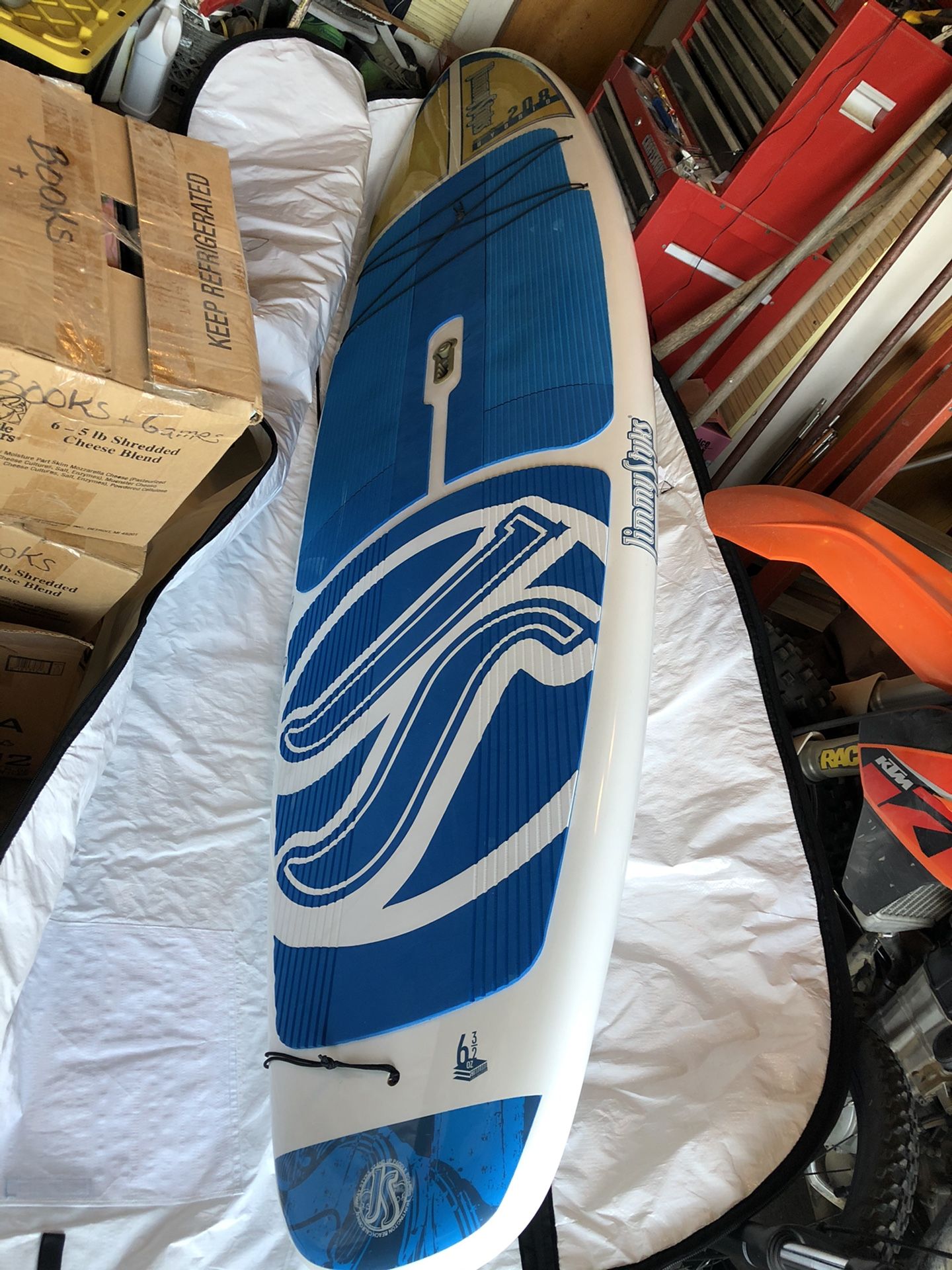 Jimmy Styks 208 Hybrid 11’2 stand up paddle board with paddle and bag