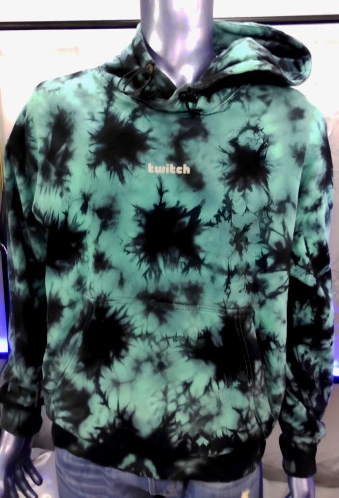 Twitch Hoodie Men’s Medium Tie-Dye Green Black 