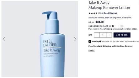 NIB Estee Lauder Take It Away Makeup Remover Lotion 2-Pack Duo (Total 400ml / 13.4oz)