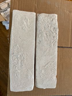 32.28 square feet., of 1/2” 8”x2” white  bricks for backsplash, fireplace or accent wall