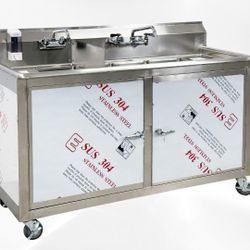 60 ins Portable Food Truck Station 4 compartment sink PO60-4