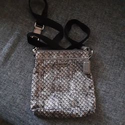 Coach Snakeskin Print Fabric Messenger Bag