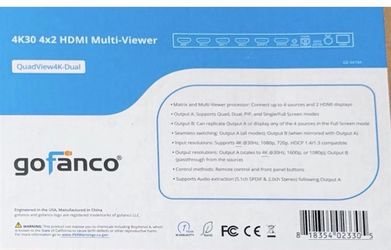 Gofanco QuadView4K-Dual 4x2 HDMI Multi-Viewer