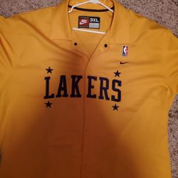 Vtg Stitch Los Angeles Lakers Snap On/off  Warm Up Jersey 