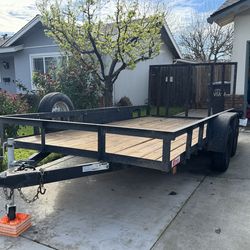 2006 Carson 14 foot flat bed utility trailer