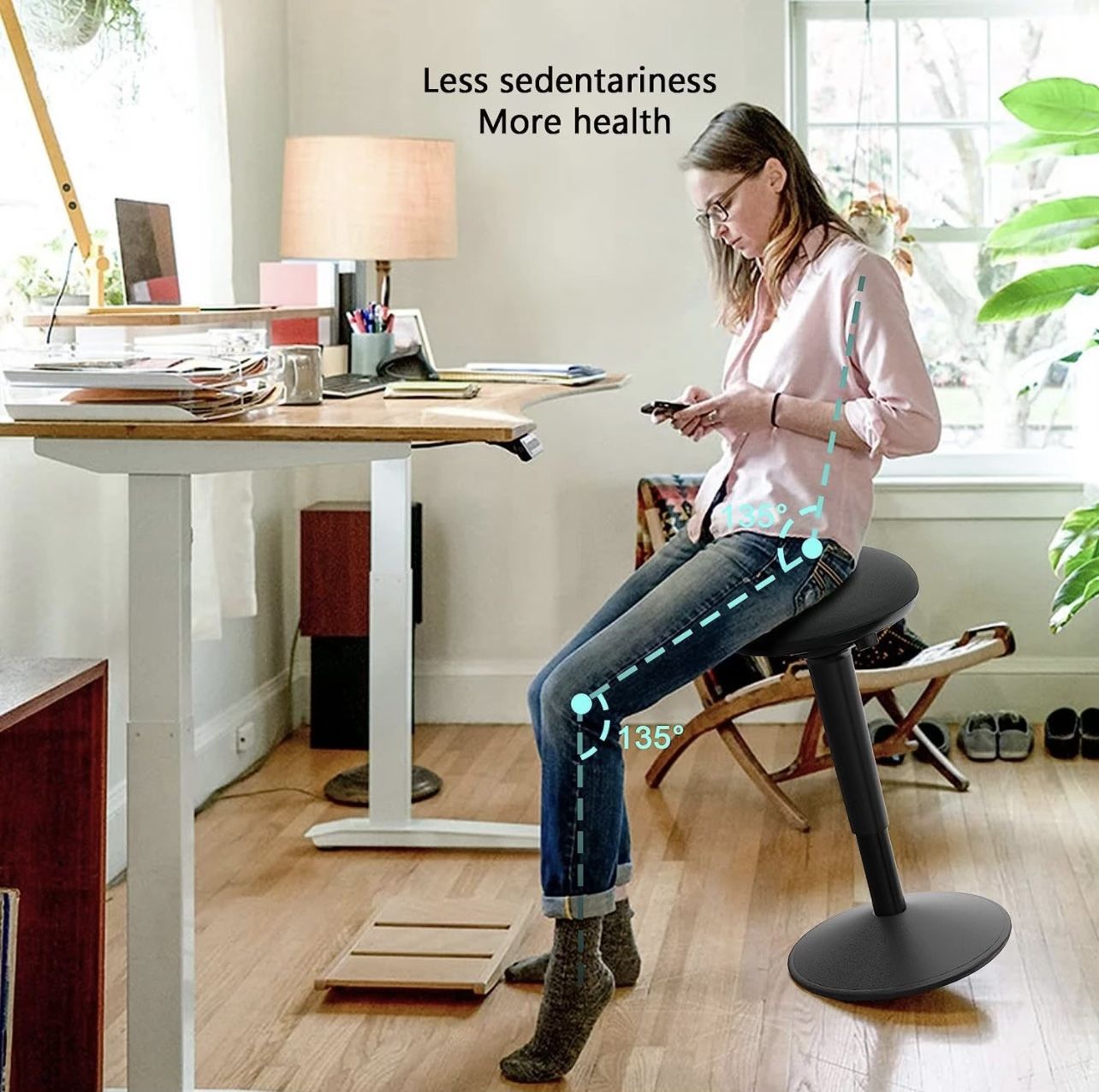 Ergooffile Standing Desk Chair with 360-Degree Standing Desk Chair with Memory Foam Seat Cushion, Lightweight & Flexible - NWT