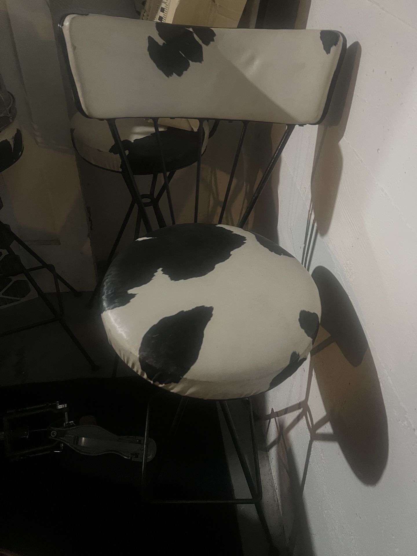 Vintage Cow Print Barstools