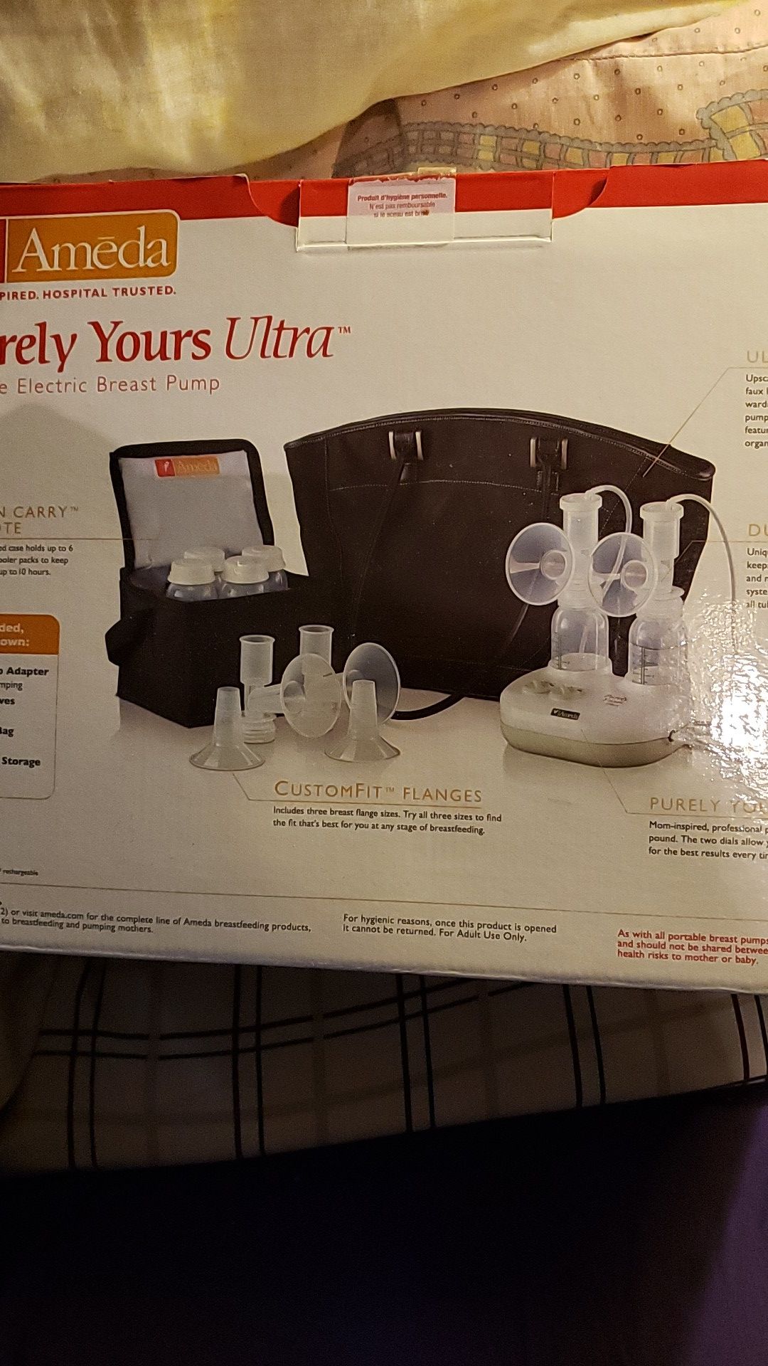 Double electric breast pump . Purely yours ultra