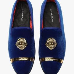 ELANROMAN Men's Velvet Loafers Dress Fashion Wedding Party Prom Shoes, 9.5