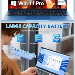 New 15.6 inch laptop with Win 11 Pro, 16GB RAM, 1TB SSD, Office 365, WiFi 6