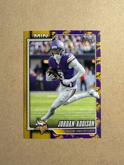 2026 Topps Flagship Jordan Addison Team Logo Border SP Vikings #132 NFL