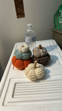 Handmade Crochet Pumpkin Decorations Set