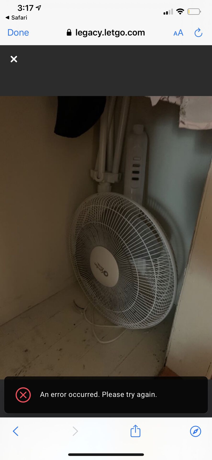 Oscillating standing fan