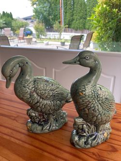 Beautiful jade green geese