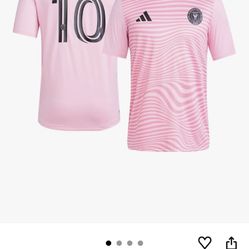 adidas Lionel Messi Inter Miami CF #10 Men's Player Name & Number Performance Shirt (Pink, X-Large)