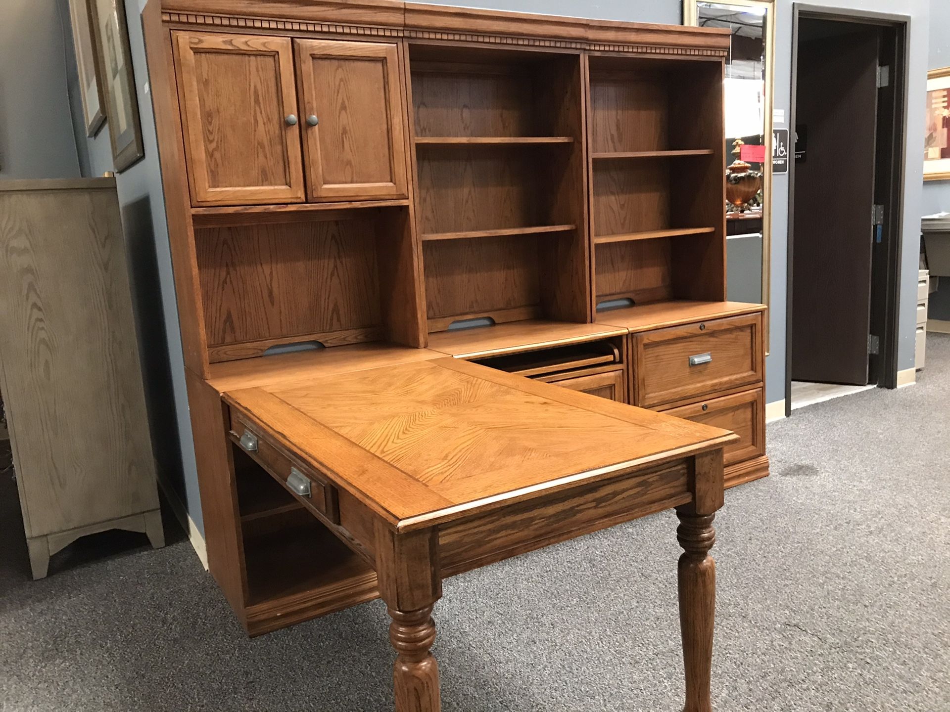 Desk Shelf File Cabinets Unit Ashley