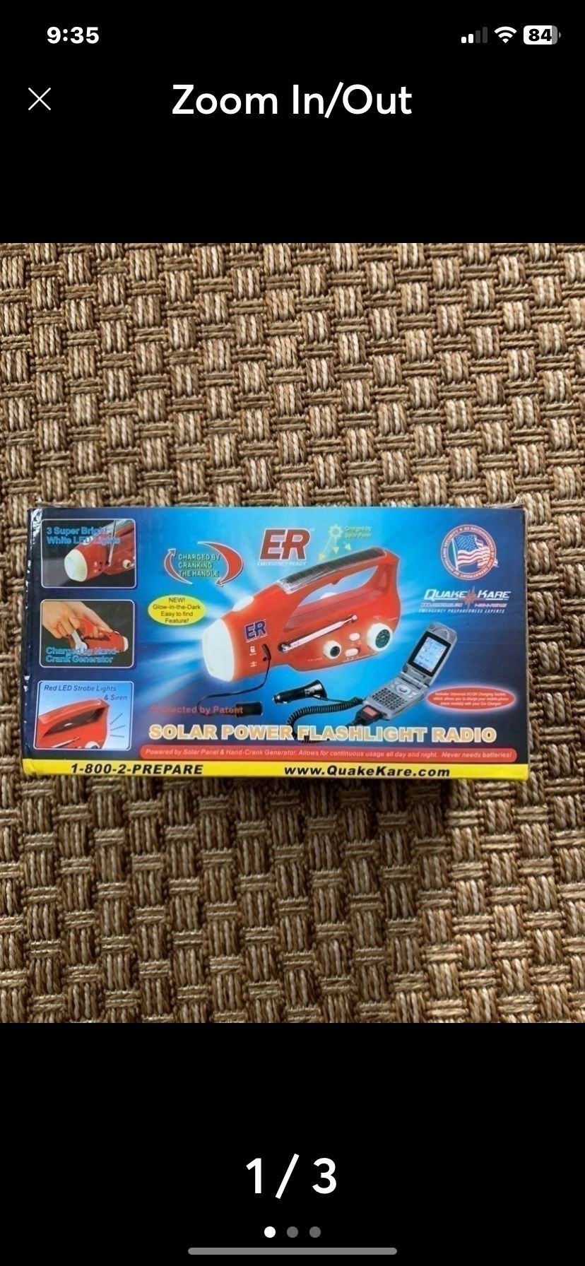 Solar Powered Hand Crank AM FM Emergency Radio Phone Charger Survival Light