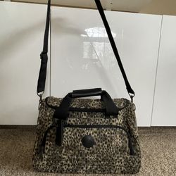 Women's overnight travel duffle bag carry on. Ladies or children's Leopard Animal Print