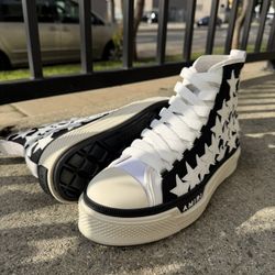 AMIRI STARS COURT HI TOP - BLACK / WHITE