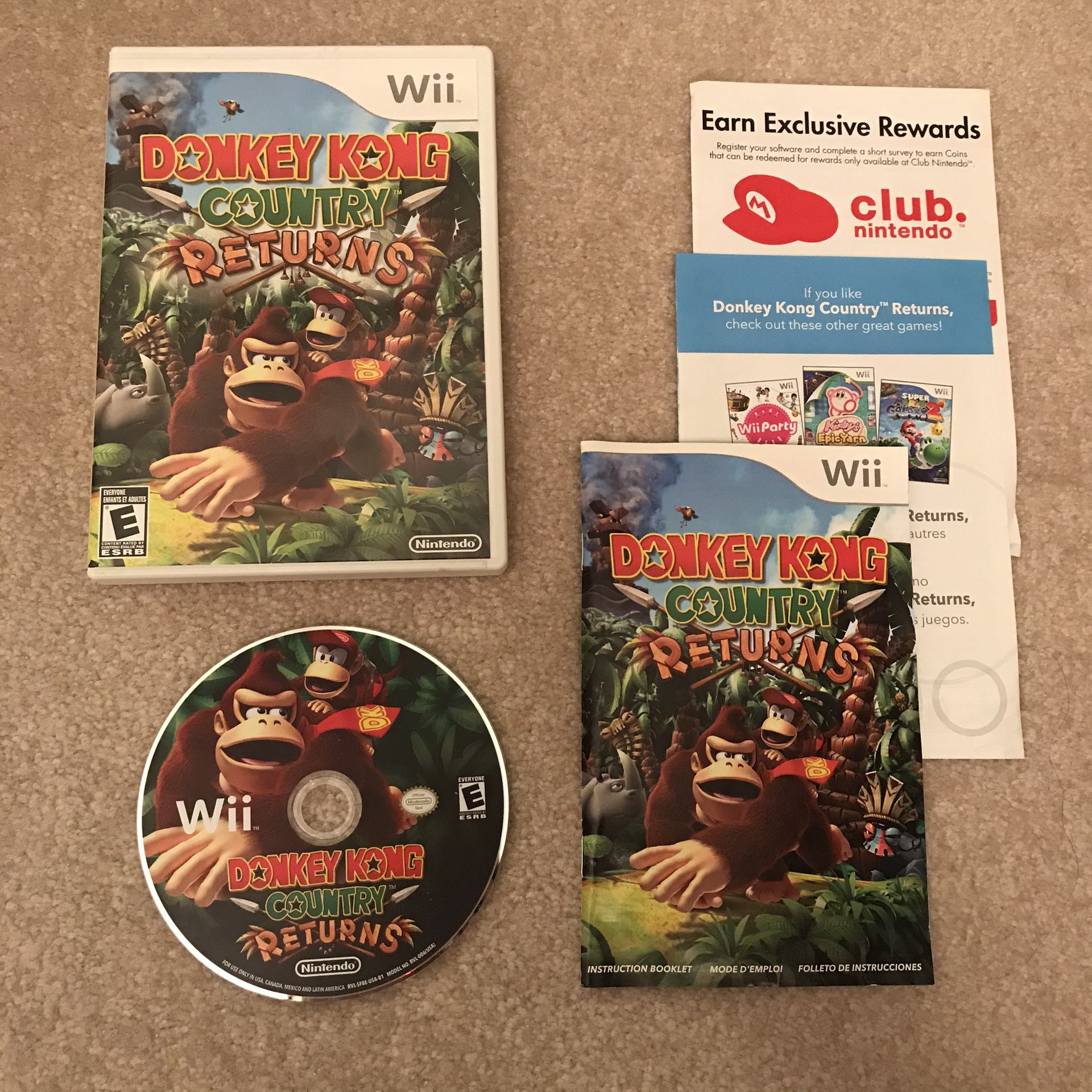 Donkey kong country returns nintendo wii video game