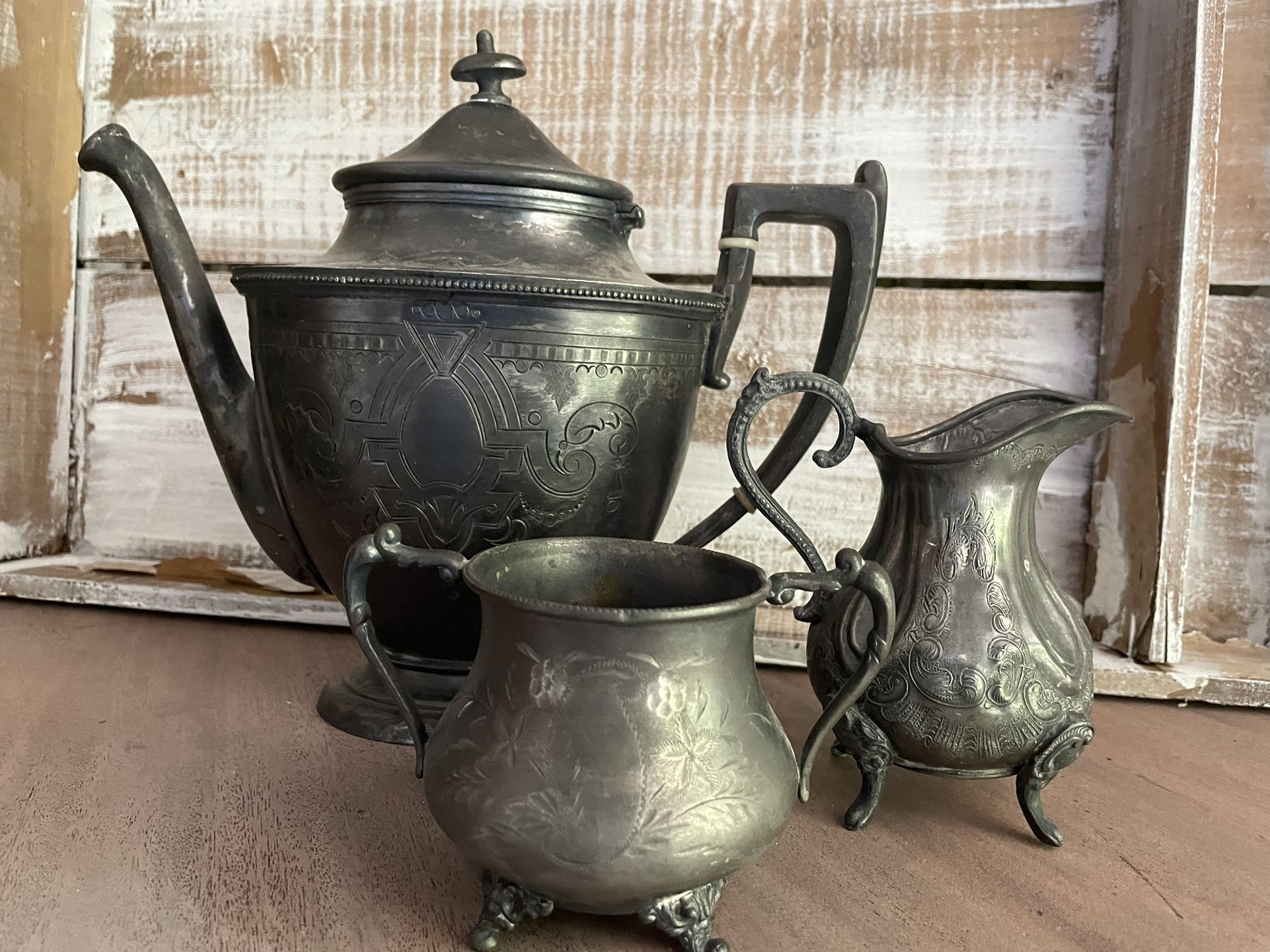 Antique Silver Plated Tea Set