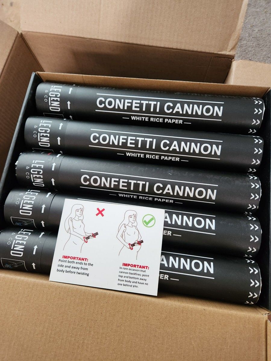 White Rice Paper Confetti Cannons
