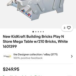 KidKraft Building Bricks Play N Store Mega Table 