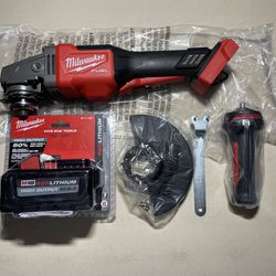 Milwaukee M18 4-1/2in/6in Grinder With Paddle Switch And 8.0 Battery