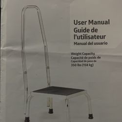 Chrome Hand Rail step stool