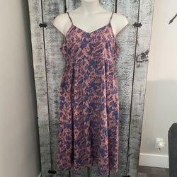 Universal Thread Pink & Purple Paisley Print Midi Summer Dress Size Large