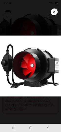 Grow tent exhaust fan