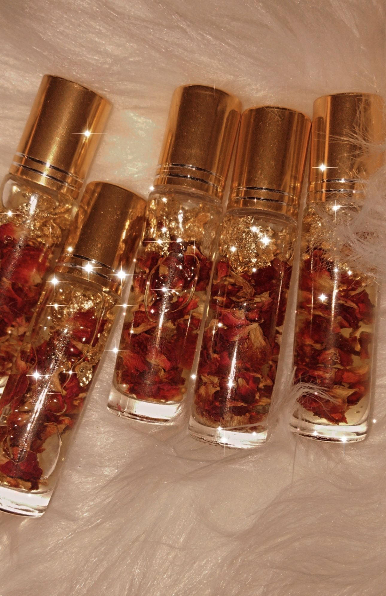 Rose Infused Lip Treatment Oil In a 10ml Glass Roller Bottle (10 Pack)