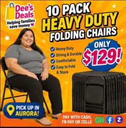 10 Pack Heavy Duty folding chairs BRAND NEW IN BOX ONLY $129