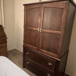 Real wood high boy cabinet