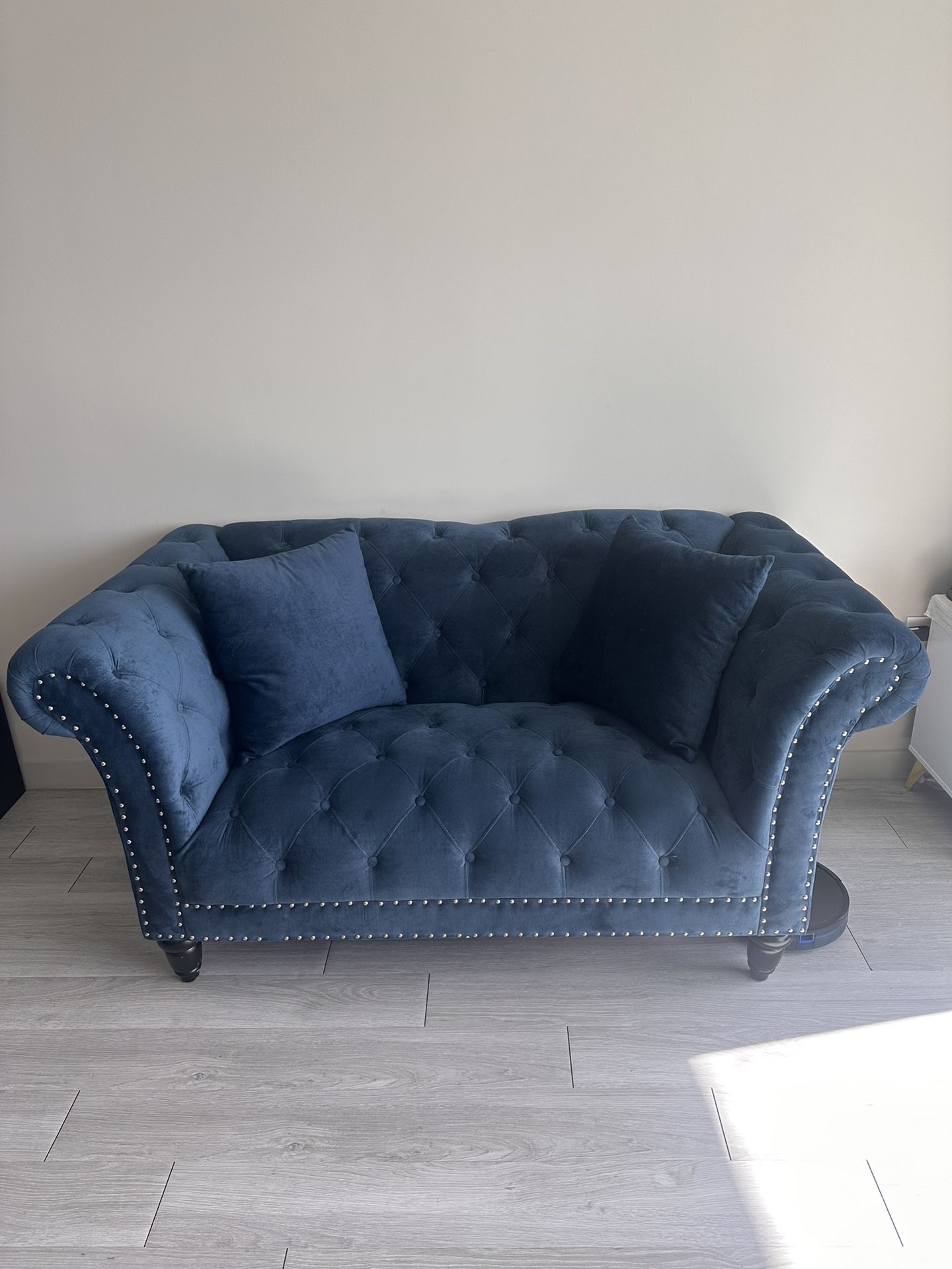 Blue Velvet Loveseat 