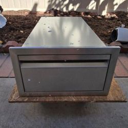 14" W x 8.5" H x 23" D Flush Mount Single Stainless Steel BBQ Drawers Built-in, Recessed Handle