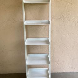 5 Tier White Leaning Wall Shelf 18 1/4”W x 16”D x 66”H * See All Pictures 