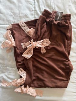 Brown Women Sweatpants with Bows Hot Topic Sweet Society
