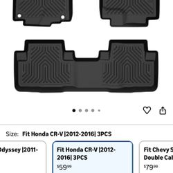 G-PLUS TPE Floor Mats Fit Honda CR-V LX... Size: Fit Honda CR-V |2012-2016| 3PCS
