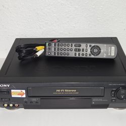 Sony SLV-N50 VCR Video Cassette Recorder VHS Player With Remote & AV Cables