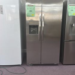Refrigerator Stainless Steel Side By Side 36” New Open Box 1 Year Warranty 