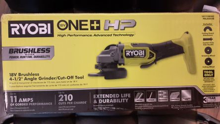 Ryobi ONE+ HP 18V Brushless 4-1/2" Angle Grinder/Cut-Off Tool,