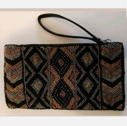 Vintage Cross Body Clutch Colored Beaded  Women's Pocketbook