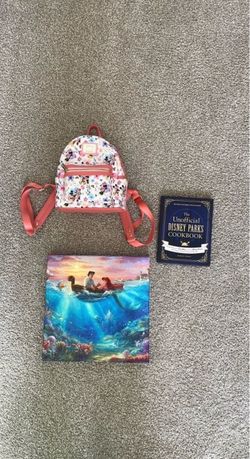 Disney Loungefly, Thomas Kincade Canvas and Disney Parks Cookbook