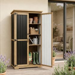 Large (65 ″ Tall) Outdoor Storage Cabinet with Dual-Zone Shelves - GF32
