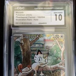 Pokemon  meowth cgc gem mint 10