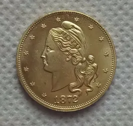 1872 Amazonian $3 Fantsy Golden Contemporary Restrike Coin / Token