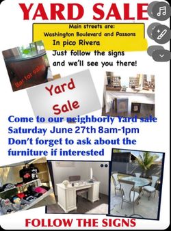 Yard Sale Tomorrow 6/27
