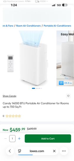 Candy portable ac 14000 btu