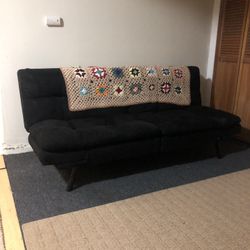Black suede futon